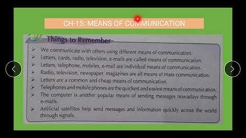 Things to remember| Ch-15: Means of communication | Class 3| EVS| by Durga