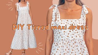 DIY Tiered maxi dress | Super easy &  Beginner friendly sewing tutorial