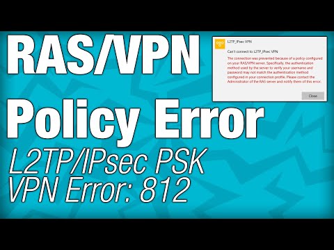 How to Fix RAS/VPN Policy Error 812 | Windows