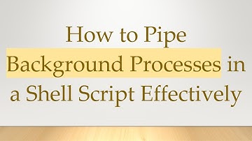 How to Pipe Background Processes in a Shell Script Effectively