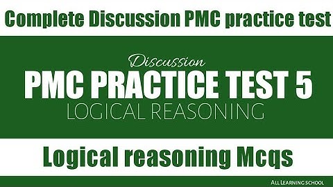 PMC practice test 5 |how to prepare  Logical reasoning portion | All learning school