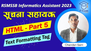 IA Exam 2023 : HTML - Text Formatting Tags | Informatics Assistant Suchna Sahayak Vacancy 2023