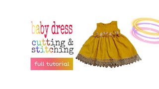 Membuat pola dan menjahit baju anak perempuan umur satu setengah tahun // baby dress