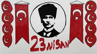 23 Nisan çizimleri - atatürk resmi nasıl çizilir - bayrak resimleri