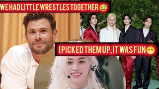 I LOVE THEM!!. CHRIS HEMSWORTH TALKS ABOUT MEETING STRAY KIDS ON MET GALA.