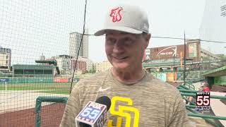 Scott Servais works with TinCaps through Padres Player Development role