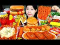 ASMR MUKBANG| 편의점 직접 만든 불닭 떡볶이 햄버거 김밥 먹방 &amp; 레시피 FRIED CHICKEN AND Tteokbokki EATING