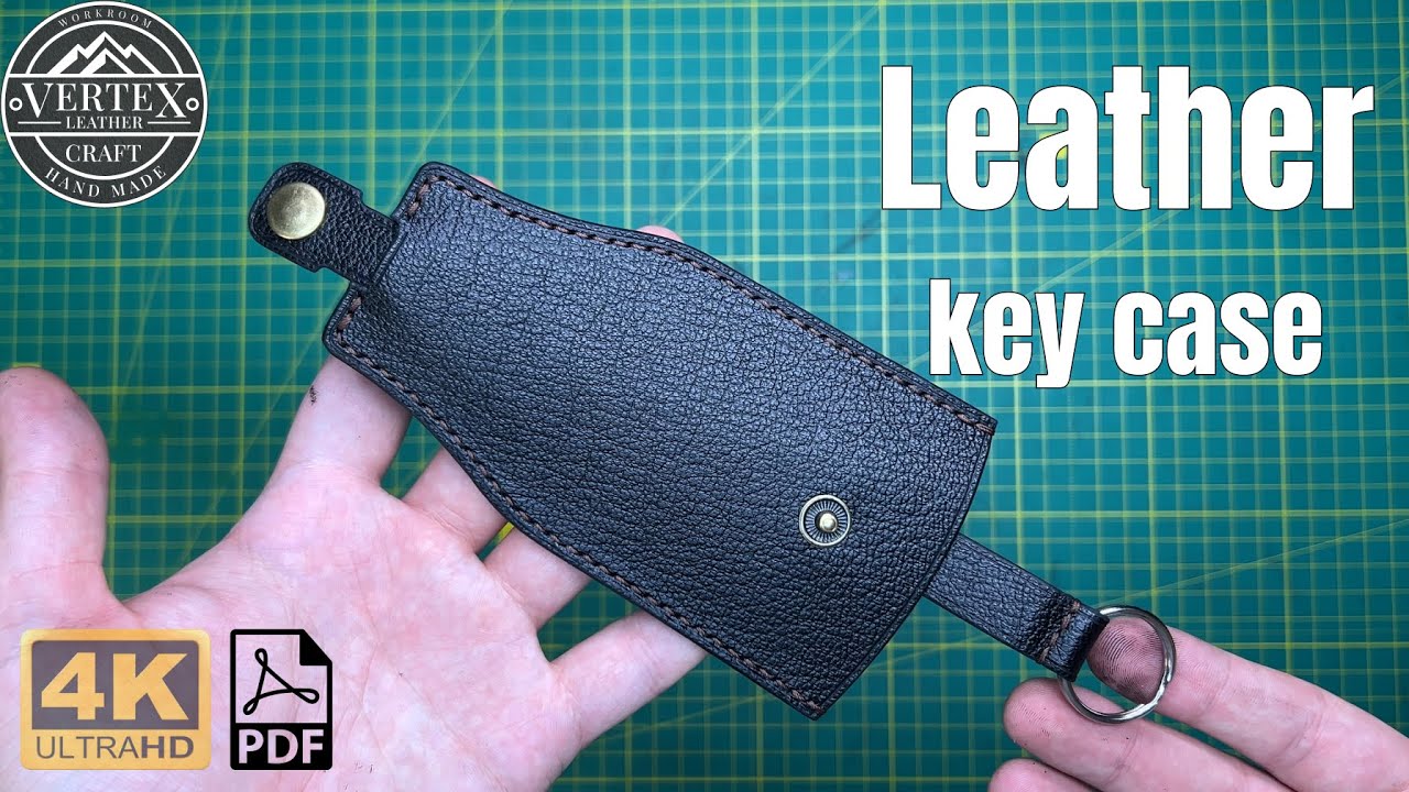 Making a leather key case | Ручной пошив кожаной ключницы. Free pattern PDF