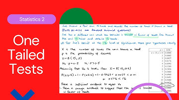 One-tailed tests (Edexcel IAL S2 7.3)