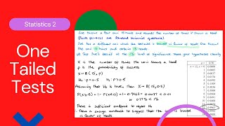 One-tailed tests (Edexcel IAL S2 7.3)