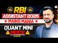 RBI Assistant 2026 | RBI Assistant Mains Quant Mini Mock | Maths by Sumit Sir