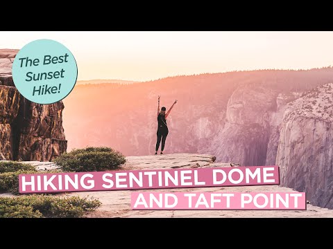 Hiking to a Beautiful Sunset at Sentinel Dome and Taft Point in Yosemite National Park