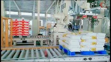 Woven large bag robot hand automatic picking sorting palletizing machine