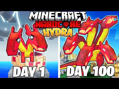I Survived 100 DAYS as a HYDRA in HARDCORE Minecraft!