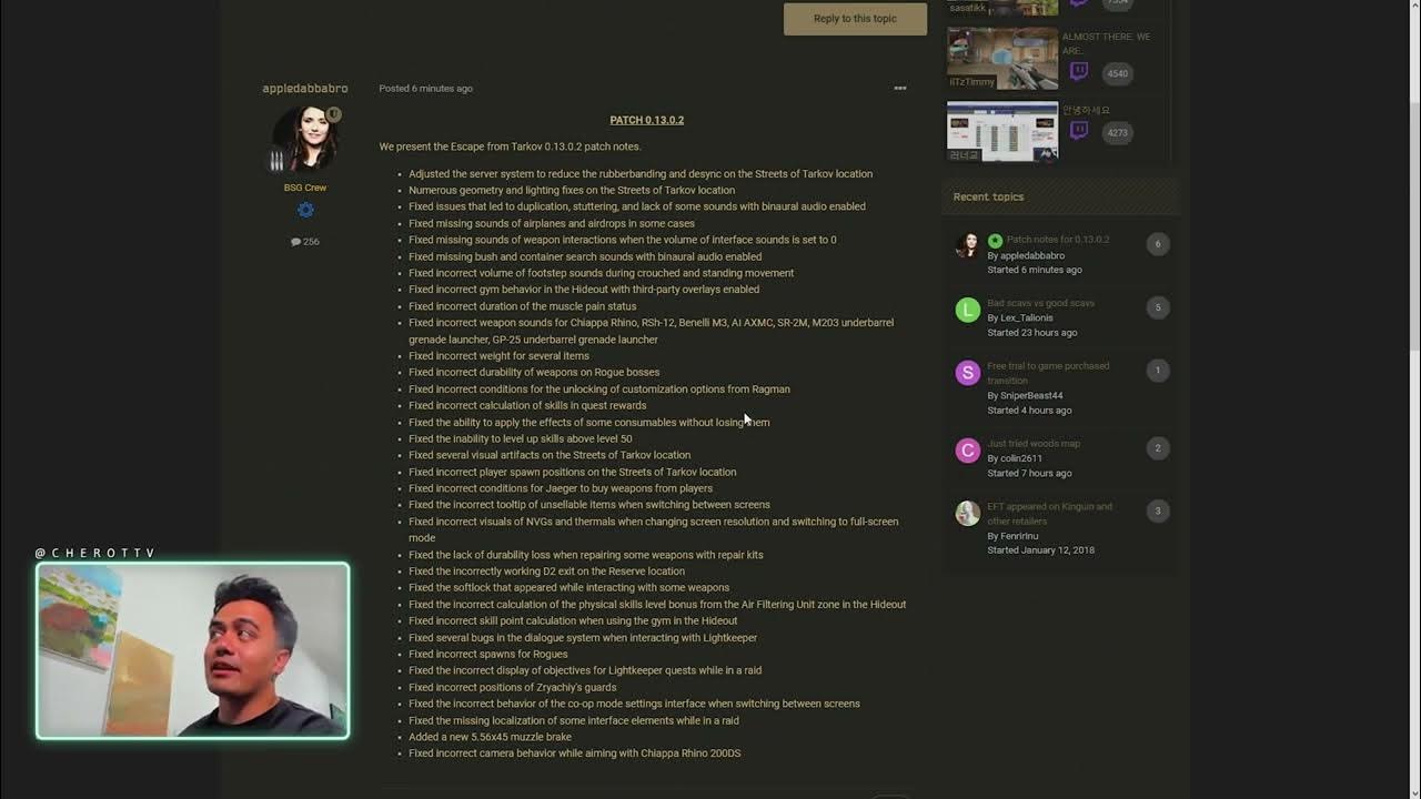 NEW TARKOV PATCH! STREETS DESYNC, D2 EXTRACT, BINURAL AUDIO AND XP FIXES! Escape From Tarkov 0