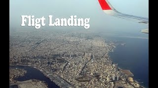 Flight landing at sharjah airport ...