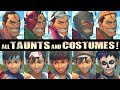 DAN & SAKURA - All TAUNTS and DLC COSTUMES! - USF4