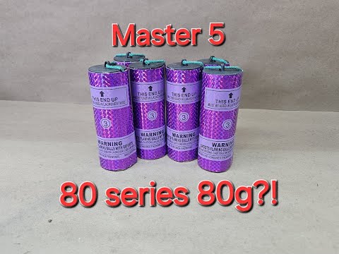What's inside a Master 5 series 80 5" canister shell firework?