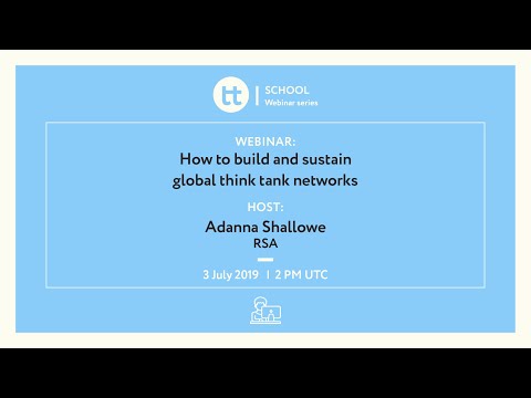 Webinar: How to build and sustain global think tank networks