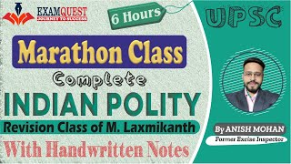 Marathon Class 1 |  Indian Polity by M Laxmikant for UPSC | Complete Revision Session