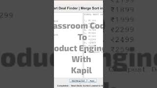 Smart Deal Finder | Java DSA | Building In Public | Merge Sort