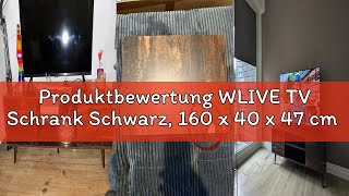 Produktbewertung WLIVE TV Schrank Schwarz, 160 x 40 x 47 cm TV Lowboard mit 2 Türen und 2 Offenen Fä
