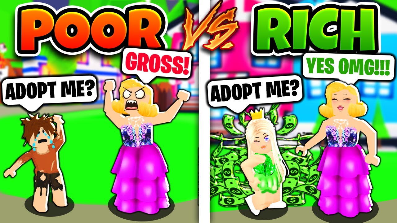 Poor Vs Rich Adoption Challenge In Adopt Me Roblox Adopt Me Youtube - rich vs poor roblox
