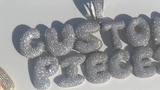 Real Solid 925 Silver Custom Made Pendants! Bubble Letters! Rapper Jewelry By Harlembling