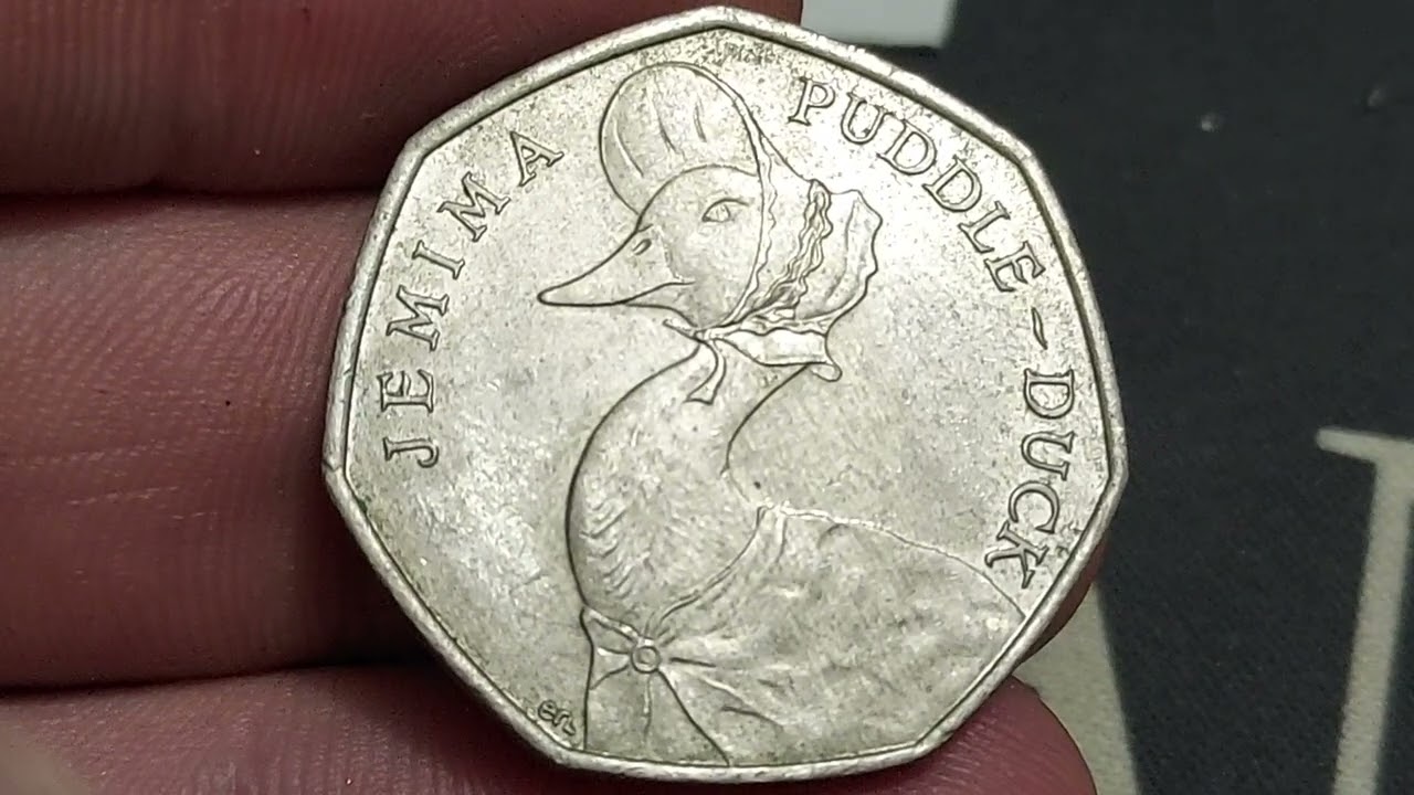 2016 Jemima Puddle-Duck 50 pence coin worth?