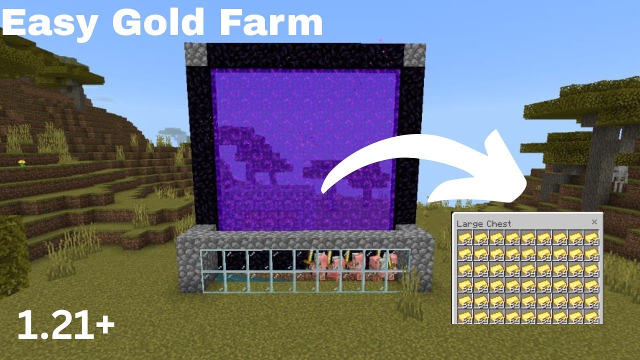 Minecraft Easy Gold XP Farm Tutorial in Bedrock edition 1.21 100 ...