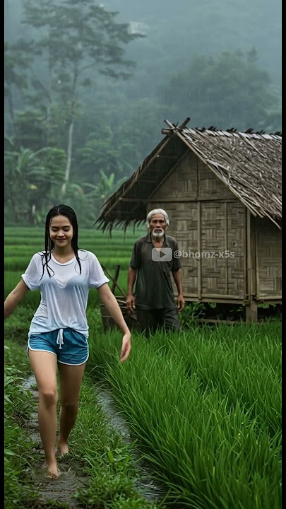 Rumah Abah Jadi Tempat Berteduh Saat Hujan Deras dan Main Hujan#rain #terapihujan