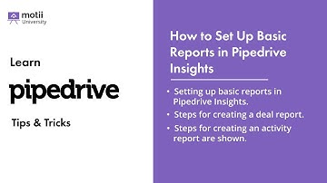 How to Set Up Basic Reports in Pipedrive Insights