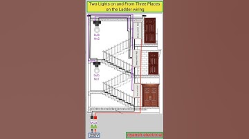 Two & Three floor staircase 2 way switch CONNECTION wiring diagram#reels #shorts  #electrical