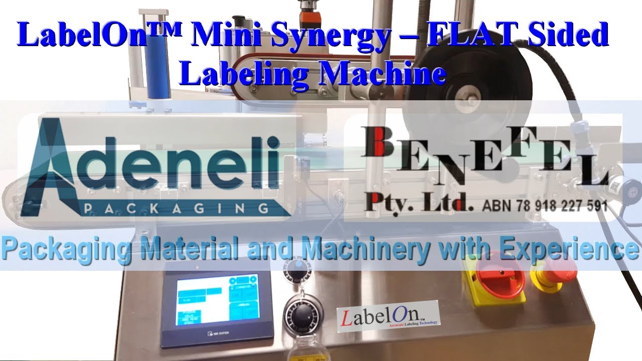 LabelOn Mini Synergy 510 Flat Sided Products Labeling Machine - YouTube