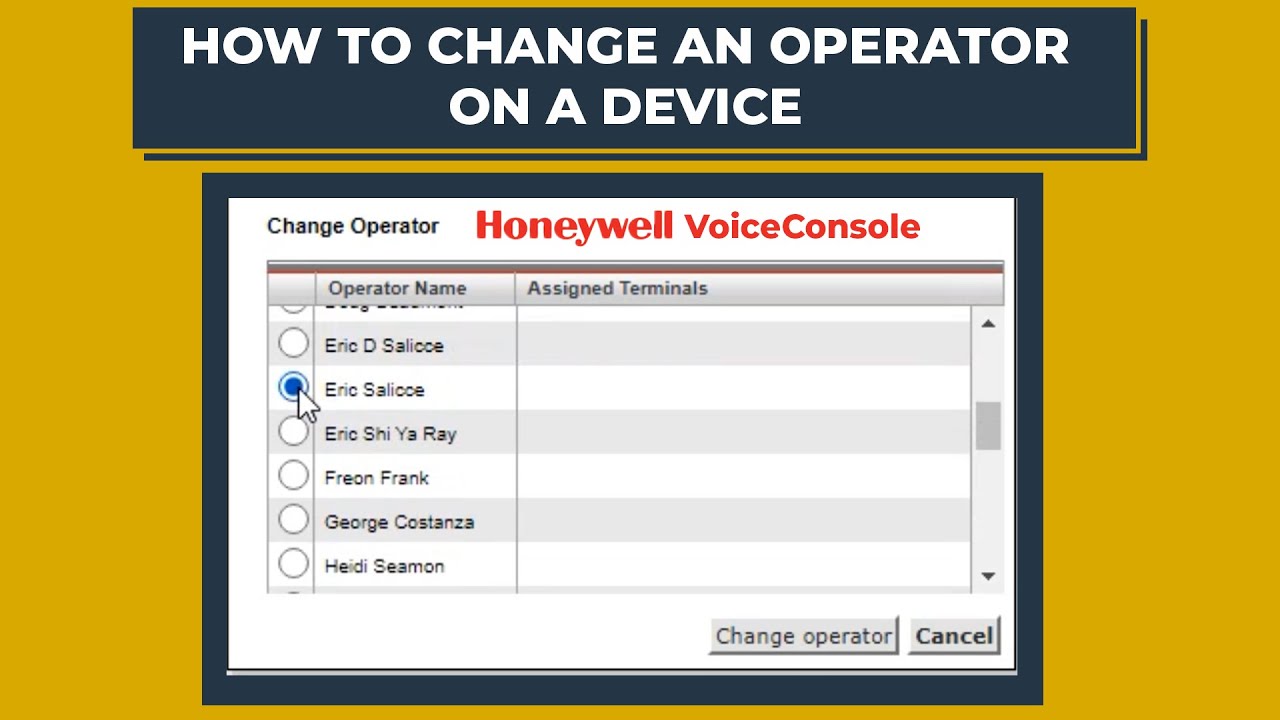 Honeywell VoiceConsole - How To Change An Operator On A Device from ...