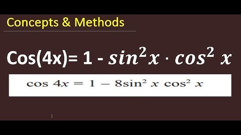 cos4x=1-8sin^2xcos^2x || Prove that Cos 4x = 1 - 8 Sin^2x Cos^2x || `cos4x=1-8sin^2xcos^2x`