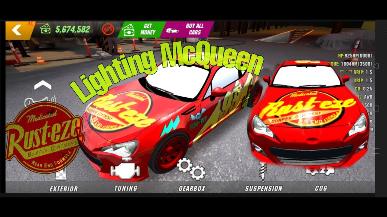 How to make Lighting McQueen Car in Car Parking Multiplayer. - YouTube