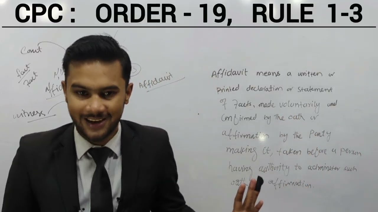 CPC ORDER 19 | Order 19 rule 1 to 3 | Affidavits in CPC | Civil Procedure Code lectures 