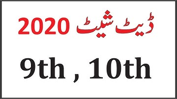 10th class date sheet 2020 | 9th date sheet 2020 | Matric date sheet 2020 Punjab Boards |