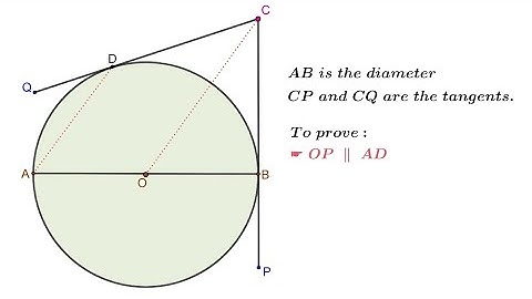 To prove : AD // OC. | Circle |Geometry || Congruent Tangents || Diameter.|| Corresponding angles.