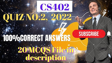 CS402 Quiz #2 Solved 2022 || cs402 quiz 2 fall 2022 || 20 MCQS file 100% correct|| cs402 quiz