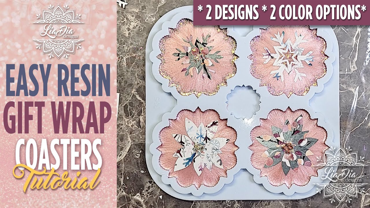 Using Gift Wrapping Paper to Create BEAUTIFUL Resin Coasters. EASY