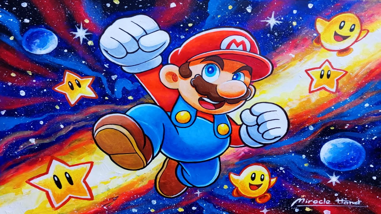 I Made This Character FLOAT Using ONLY Art 😱 | #supermario #art #arttimelapse #artpainting #drawing