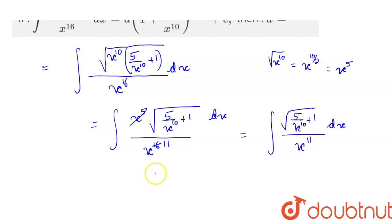 If `int(sqrt(5+x^(10)))/(x^(16))dx=a(1+(5)/(x^(10)))^(3