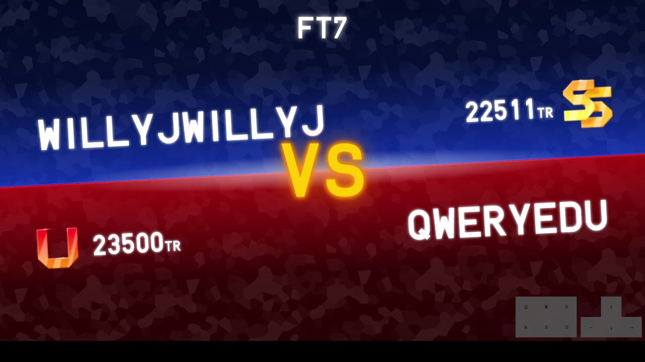 Tetrio Tetra League [U] QWERYEDU vs WILLYJWILLYJ [SS] FT7