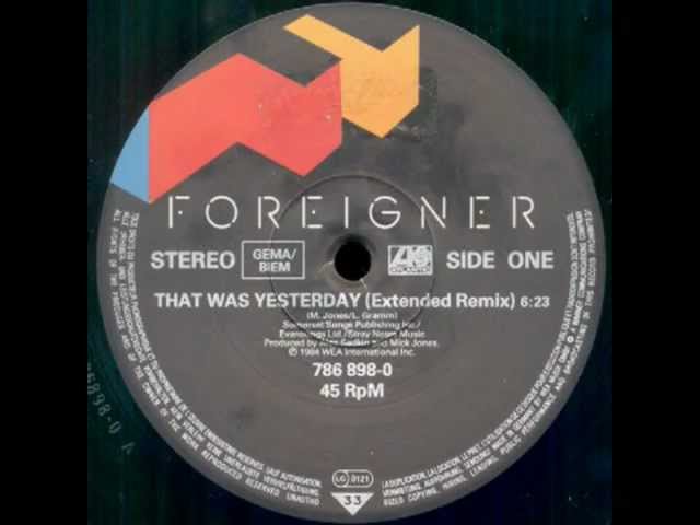 Foreigner That Was Yesterday リミックス集 CD Foreigner – That Was