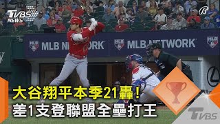 大谷翔平本季21轟! 差1支登聯盟全壘打王 |TVBS新聞 @TVBSNEWS02