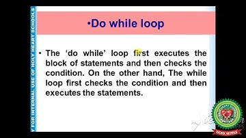 Decision control structure while and do while loop|Class 8 |Computer |Holy Heart School