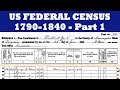 U.S. Census Records, 1790-1840, Part 1 of 3 (How to Research Your Family Tree)