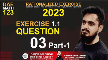 DAE MATH 123 Chapter 1 Exercise 1.1 Question 3 Part 1